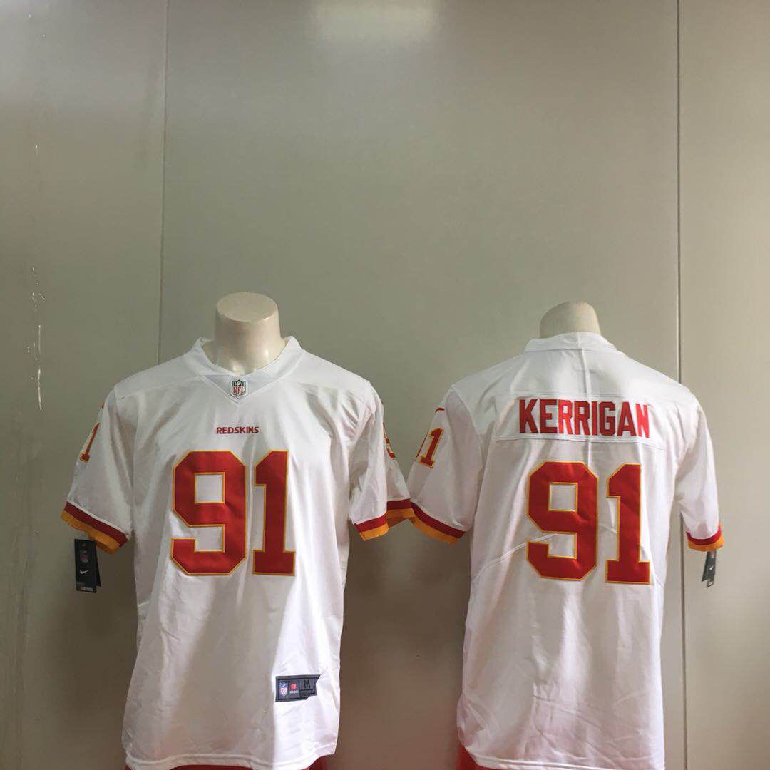 Men Washington Redskins #91 Kerrigan White Nike Vapor Untouchable Limited Playe NFL Jerseys